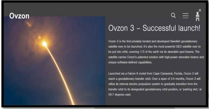 SUCCESSFUL LAUCH oVZON-3